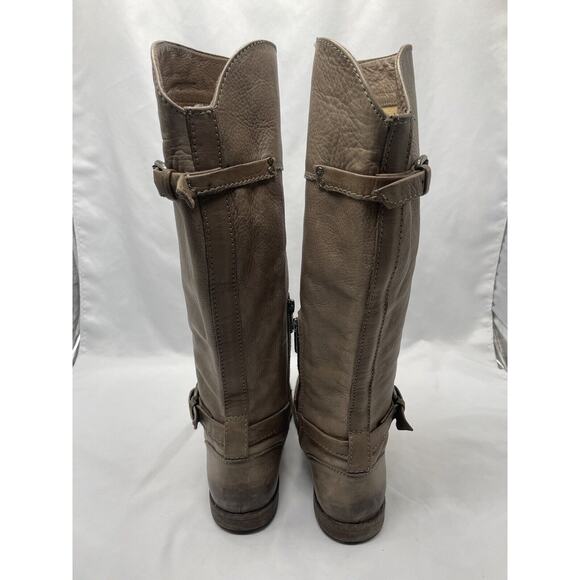 Frye Phillip Leather Riding Boots Women 6.5 B Gray Half Side Zip 3476844 - Picture 6 of 10